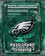 Philadelphia Eagles Football Poster, Philadelphia Eagles Artwork, Philadelphia EAGLES Man Cave Football Print in front of Philly Map