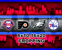 Philadelphia Sports Teams Red Poster, Philadelphia Eagles, Flyers, 76ers, Phillies, gift