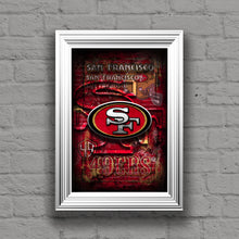 San Fransisco 49ers Football Poster, San Francisco Forty-Niners Gift, 49ers Man Cave Art