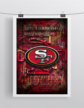 San Fransisco 49ers Football Poster, San Francisco Forty-Niners Gift, 49ers Man Cave Art