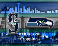 Seattle Sports Teams Poster, Seattle Washington Sports Team Art, Seattle Seahawks, Seattle Mariners
