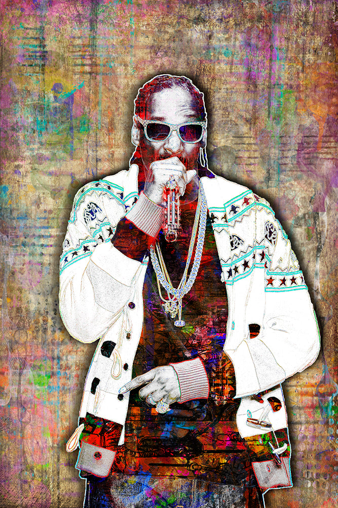 Snoop Dogg Poster, Snoop Dogg Pop Portrait Gift, Snoop Tribute