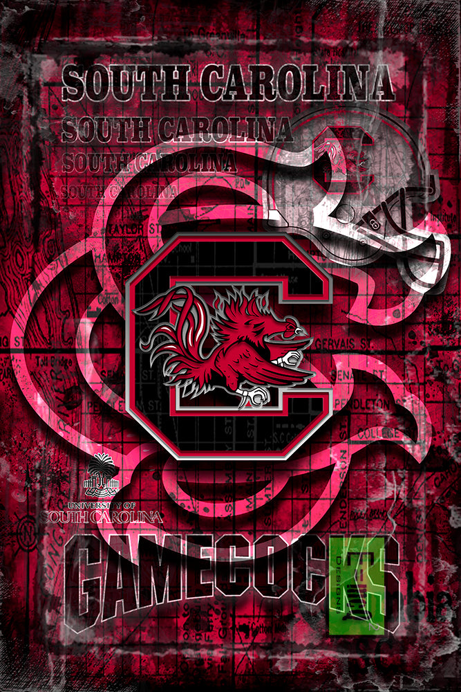 South Carolina Game Cocks Poster, South Carolina Print, Gamecocks Gift ...