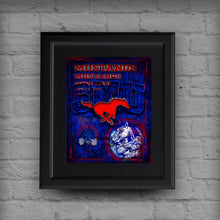 Southern Methodist Mustangs Poster, Souther Methodist Mustangs Print, Mustangs Man Cave Picture