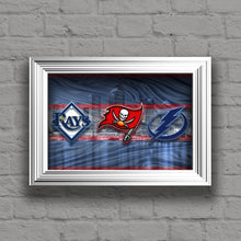 Tampa Bay Sports Teams Poster, Tampa Bay Buccaneers, Tampa Bay Lightning, Tampa Bay Rays Gift