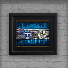 Nashville Sports Teams Poster, Nashville Sports Team Art, Nashville Predators, Tennessee Titans
