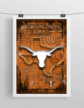 University of Texas Longhorns Poster, Longhorns Gift, Texas University Man Cave, Longhorns Sports Print