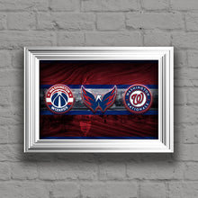 Washington Sports Teams Poster, Washington Nationals, Washington Capitals, Washington Redskins, Washington Wizards