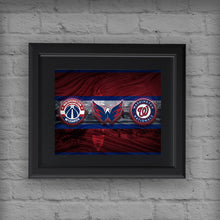 Washington Sports Teams Poster, Washington Nationals, Washington Capitals, Washington Redskins, Washington Wizards