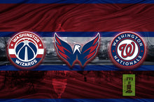 Washington Sports Teams Poster, Washington Nationals, Washington Capitals, Washington Redskins, Washington Wizards