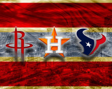 Houston Texans Sports Poster, TEXANS, ASTROS, Rockets Artwork, Houston Skyline