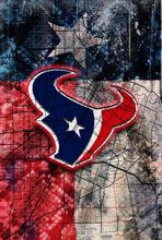 Houston Texans Poster – Texans NFL Wall Art with Houston Map & Texas Flag