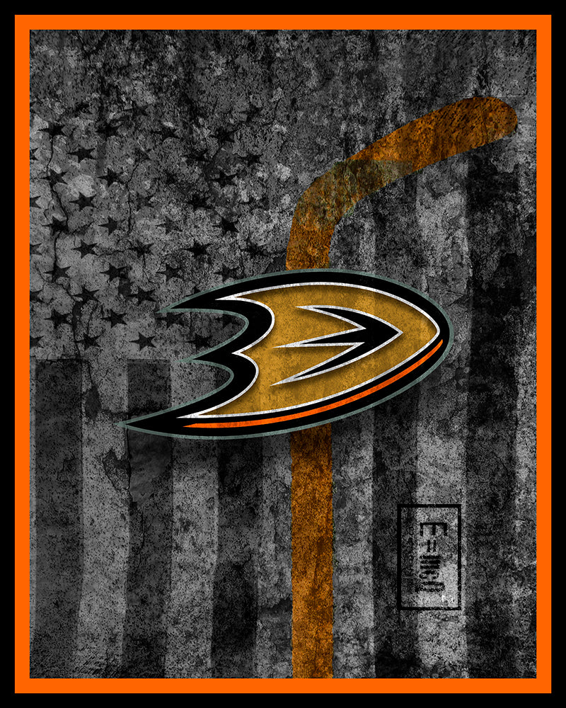 Anaheim Ducks Hockey Flag Poster, Anaheim Ducks Flag Poster, Ducks Flag Man Cave Print