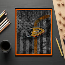 Anaheim Ducks Hockey Flag Poster, Anaheim Ducks Flag Poster, Ducks Flag Man Cave Print