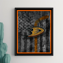 Anaheim Ducks Hockey Flag Poster, Anaheim Ducks Flag Poster, Ducks Flag Man Cave Print