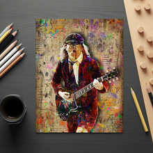 Angus Young AC/DC Poster, Angus Young Guitarist of AC/DC Tribute Fine Art