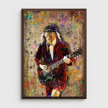 Angus Young AC/DC Poster, Angus Young Guitarist of AC/DC Tribute Fine Art