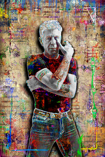 Anthony Bourdain Poster ,Anthony Bourdain Pop Art Tribute Fine Art