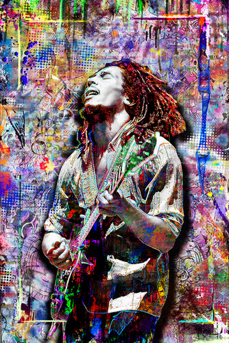 Bob Marley Poster, Bob Marley and The Wailers Pop Art, Bob Marley Tribute Fine Art