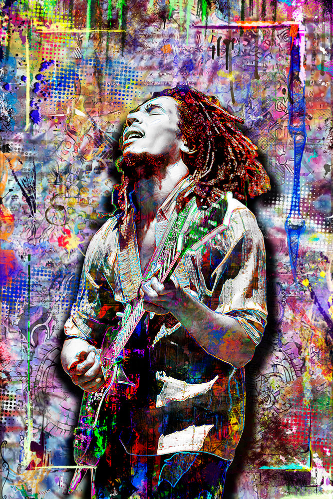 Bob Marley Poster, Bob Marley and The Wailers Pop Art, Bob Marley