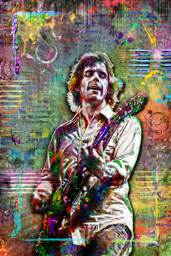 Bob Weir of The Grateful Dead Poster, Dead & Company Tie-dye Tribute Fine Art