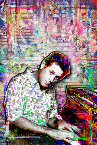 Brian Wilson of The Beach Boys Pop Art Poster, Brian Wilson Tribute Fine Art