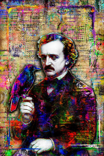 Edgar Allan Poe Pop Art Poster, Edgar Allan Poe Tribute Fine Art