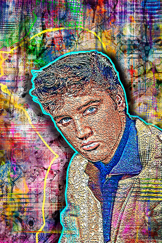 Elvis Presley Poster, Elvis Pop Art Portrait Tribute Fine Art
