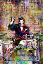 Gene Krupa Poster, Gene Krupa Gift, Drumming Tribute Fine Art