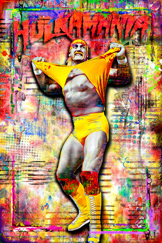 Hulk Hogan Pop Art Poster, Hulk Hogan Hulkamania Tribute Fine Art