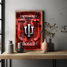 Indiana University Hoosiers Poster, IU Hoosiers Print, Hoosiers Red Print