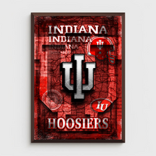 Indiana University Hoosiers Poster, IU Hoosiers Print, Hoosiers Red Print