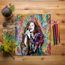 Janis Joplin Pop Art Poster, Janis Joplin Hippie Fine Art