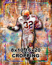 Jim Brown Pop Art Poster, Cleveland Browns Tribute Fine Art