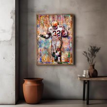 Jim Brown Pop Art Poster, Cleveland Browns Tribute Fine Art