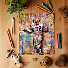 Jim Brown Pop Art Poster, Cleveland Browns Tribute Fine Art