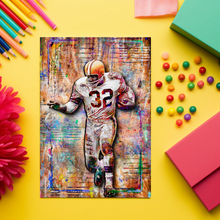Jim Brown Pop Art Poster, Cleveland Browns Tribute Fine Art