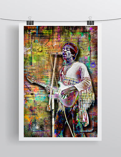 Jimi Hendrix Poster, Jimi Hendrix Woodstock Tribute Fine Art