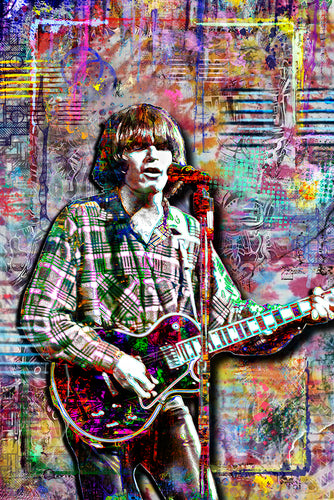 John Fogerty Poster, CCR Artwork, Creedence Clearwater Revival Music Wall Art Print