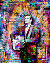 Johnny Cash Pop Art Poster, Johnny Cash Colorful Tribute Fine Art