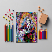 Johnny Cash Pop Art Poster, Johnny Cash Colorful Tribute Fine Art