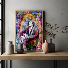 Johnny Cash Pop Art Poster, Johnny Cash Colorful Tribute Fine Art