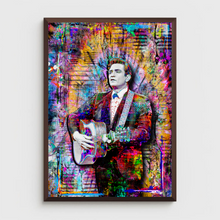 Johnny Cash Pop Art Poster, Johnny Cash Colorful Tribute Fine Art