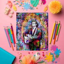 Johnny Cash Pop Art Poster, Johnny Cash Colorful Tribute Fine Art