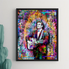 Johnny Cash Pop Art Poster, Johnny Cash Colorful Tribute Fine Art