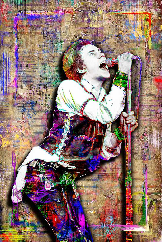 Johnny Rotten Pop Art Poster, Sex Pistols Tribute Fine Art – McQDesign