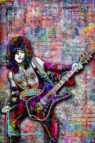 KISS Paul Stanley Poster, KISS Colorful Pop Art Tribute Fine Art