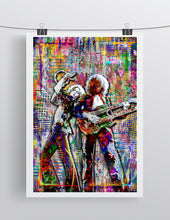 Led Zeppelin Poster, Led Zeppelin Robert Plant & Jimmy Page  Pop Art Tribute Fine Art