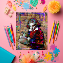 Ludwig Van Beethoven Pop Art Poster,  Beethoven Tribute Fine Art