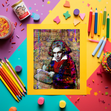 Ludwig Van Beethoven Pop Art Poster,  Beethoven Tribute Fine Art